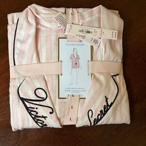 Victoria's Secret Light Pink Striped Pajama Set